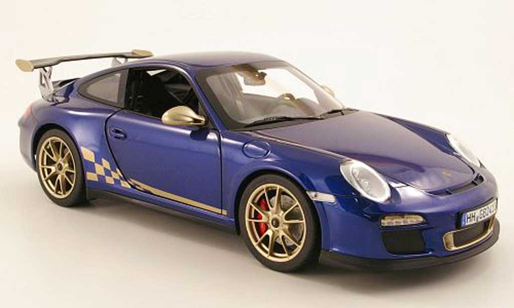Porsche 997 GT3 RS 1/18 Norev GT3 RS 2010 blu/beige modellino in miniatura