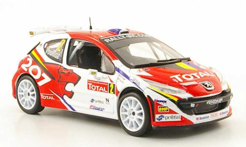 Peugeot 207 S2000 1/43 Hachette S2000 No.2 Total Rally Ypern 2008 modellino in miniatura