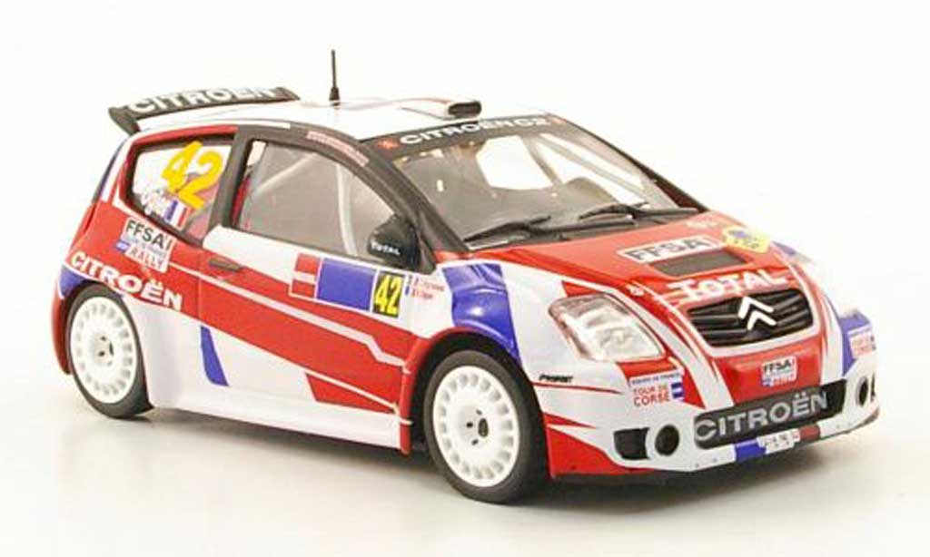 Citroen C2 S1600 1/43 Hachette S1600 No.42 Total Rally Mexiko 2008 modellino in miniatura