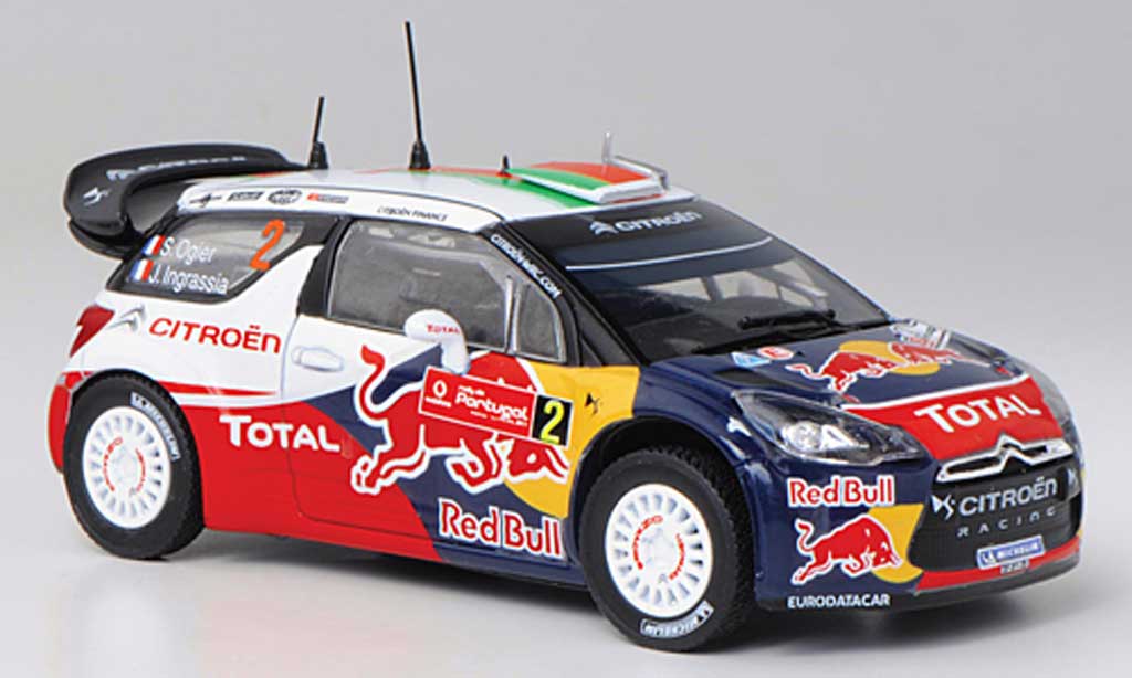 DS Automobiles DS3 WRC 2011 1/43 Norev WRC 2011 No.2 Red Bull - Total S.Ogier / J.Ingrassia Rally Portugal modellino in miniatura