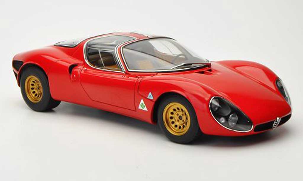 Alfa Romeo 33 1/18 Autoart tipo Stradale Prossootipo rosso 1967 modellino in miniatura