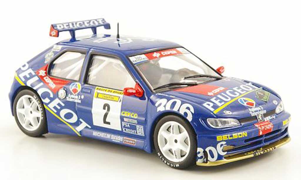 Peugeot 306 Maxi 1/43 Hachette Maxi No.2 Rally de Aviles 1997 modellino in miniatura