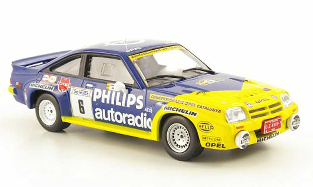 Opel Manta B 1/43 Hachette B 400 No.6 Philips Rally Ville de Llanes 1986 modellino in miniatura