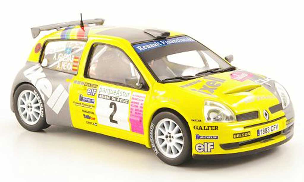 Renault Clio S1600 1/43 Hachette S1600 No.2 Ixell Rally de Aviles 2004 modellino in miniatura