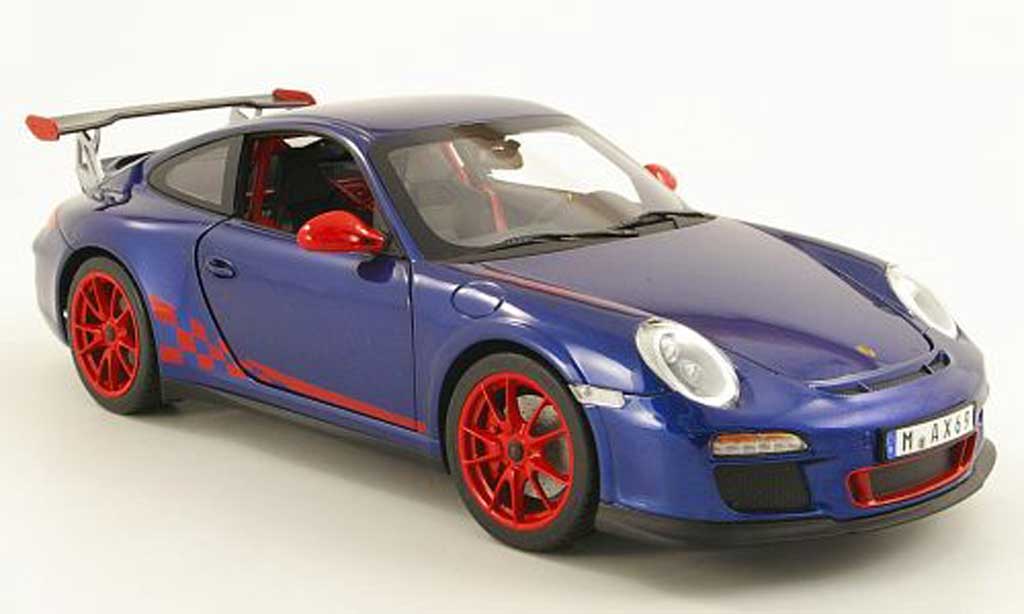 Porsche 997 GT3 RS 1/18 Norev GT3 RS 2010 blu/rosso modellino in miniatura