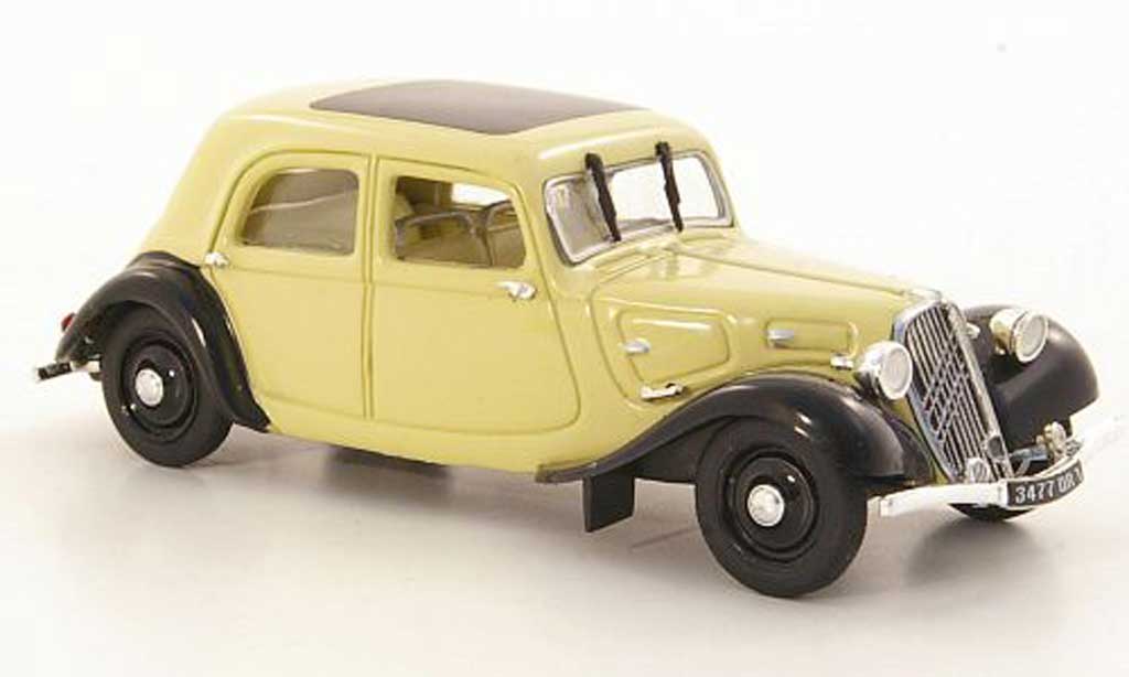 Citroen Traction 7 1/43 Norev 7 C beige/nero 1934 modellino in miniatura