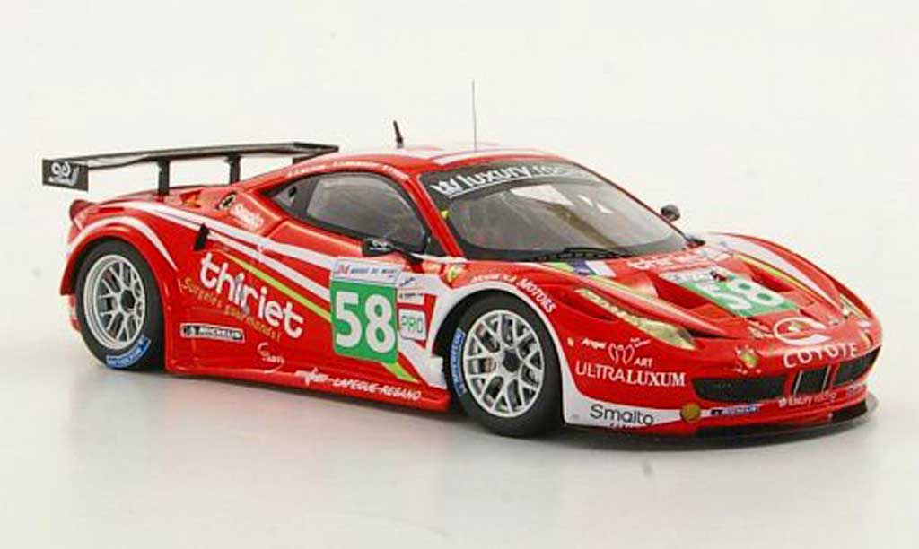 Ferrari 458 Italia GT2 1/43 Fujimi Italia GT2 No.58 Team Luxury Racing A.Beltoise / P.Thiriet / F.Jakubowski 24h Le Mans 2011 modellino in miniatura