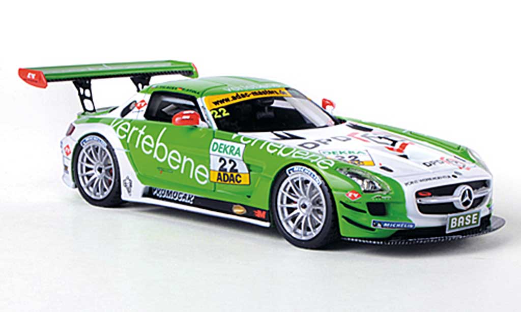 Mercedes SLS 1/43 Schuco AMG GT3 No.22 Vertebene - MS Racing D.Sigacev / F.Stoll ADAC GT Masters-Saison 2011 modellino in miniatura