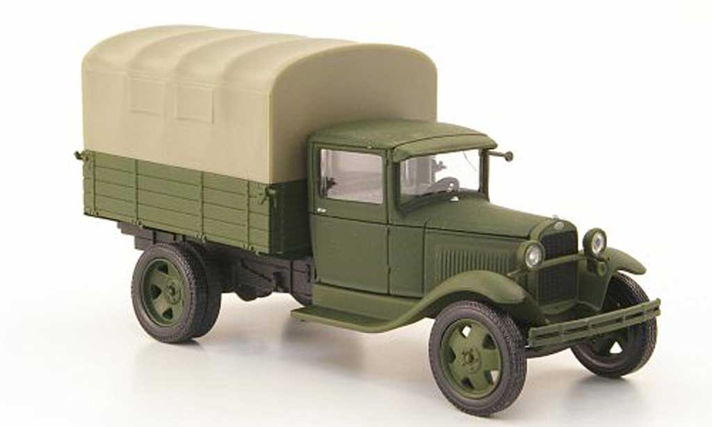 Gaz AA 1/43 Nash Avtoprom Pritsche oliv avec beiger Plane modellino in miniatura
