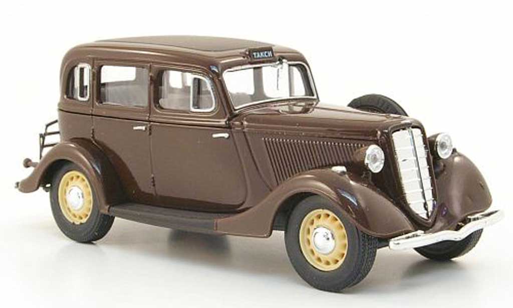 Gaz M1 Taxi 1/43 Nash Avtoprom Taxi marronee modellino in miniatura