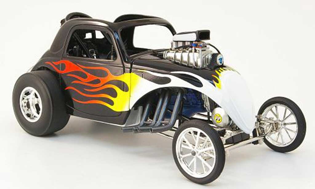Fiat 500 1/18 GMP topolino nero mit flammendekor modellino in miniatura