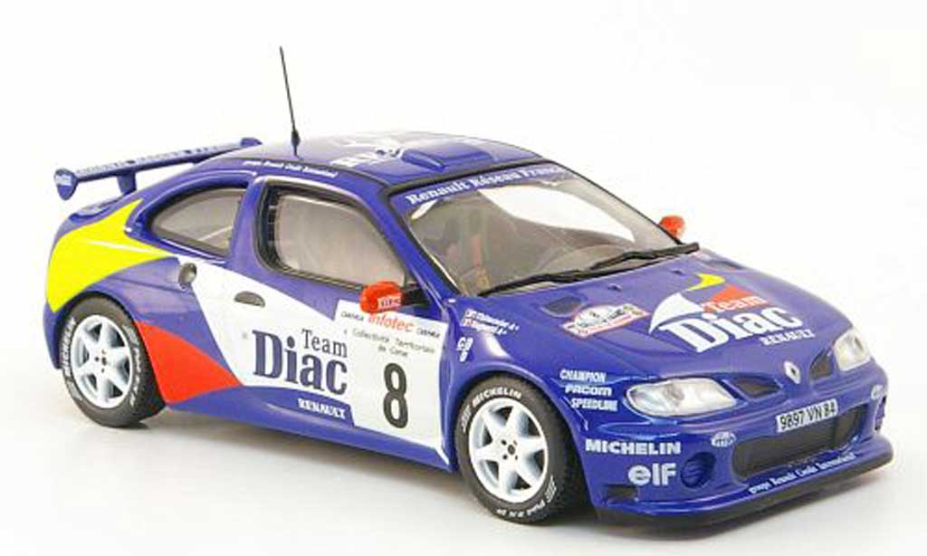 Renault Megane Maxi 1/43 Hachette Maxi No.8 Diac Tour de Corse 1996 modellino in miniatura