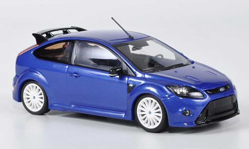 Ford Focus RS 1/43 Minichamps RS blu avec biancoen Radern 2009 modellino in miniatura