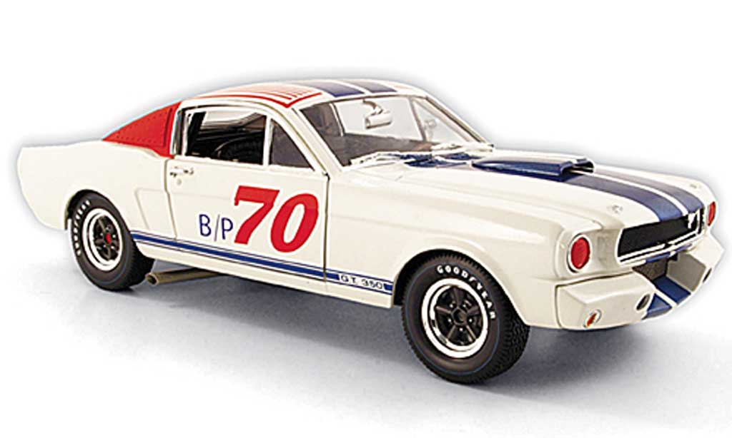 Shelby GT 350 1965 1/18 Shelby Collectibles 1965 r no.70 bp bianco/rosso/blu modellino in miniatura