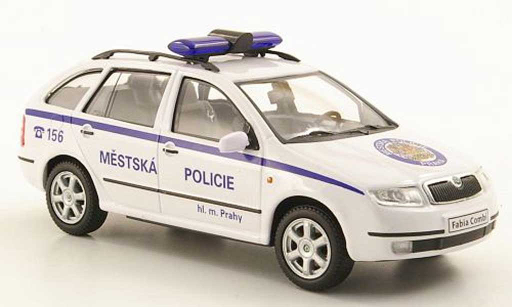 Skoda Fabia 1/43 Abrex Combi Mestska Policie Praha Polizei Prag modellino in miniatura