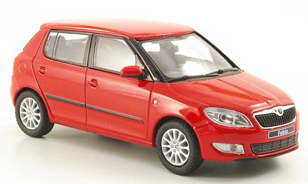 Skoda Fabia II 1/43 Abrex II rosso 2010 modellino in miniatura