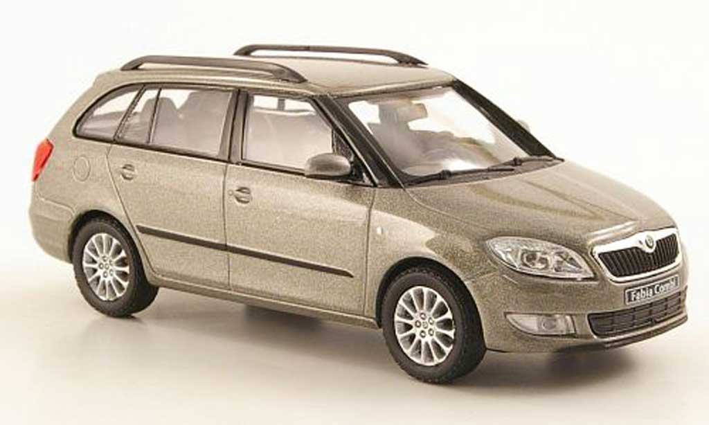 Skoda Fabia II 1/43 Abrex II grigiobeige modellino in miniatura