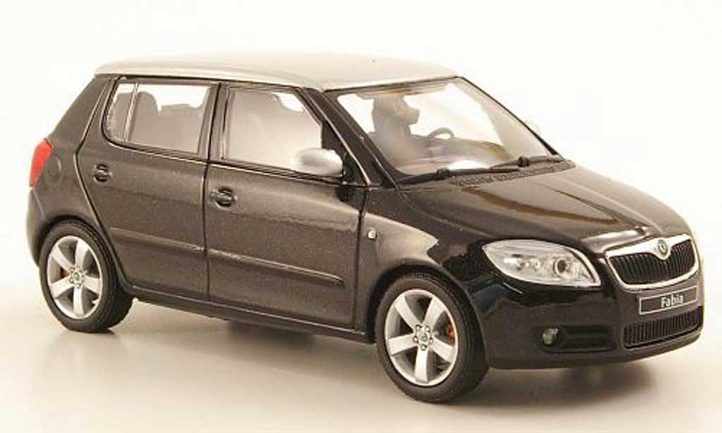 Skoda Fabia II 1/43 Abrex II nero avec grigio nem Dach 2006 modellino in miniatura