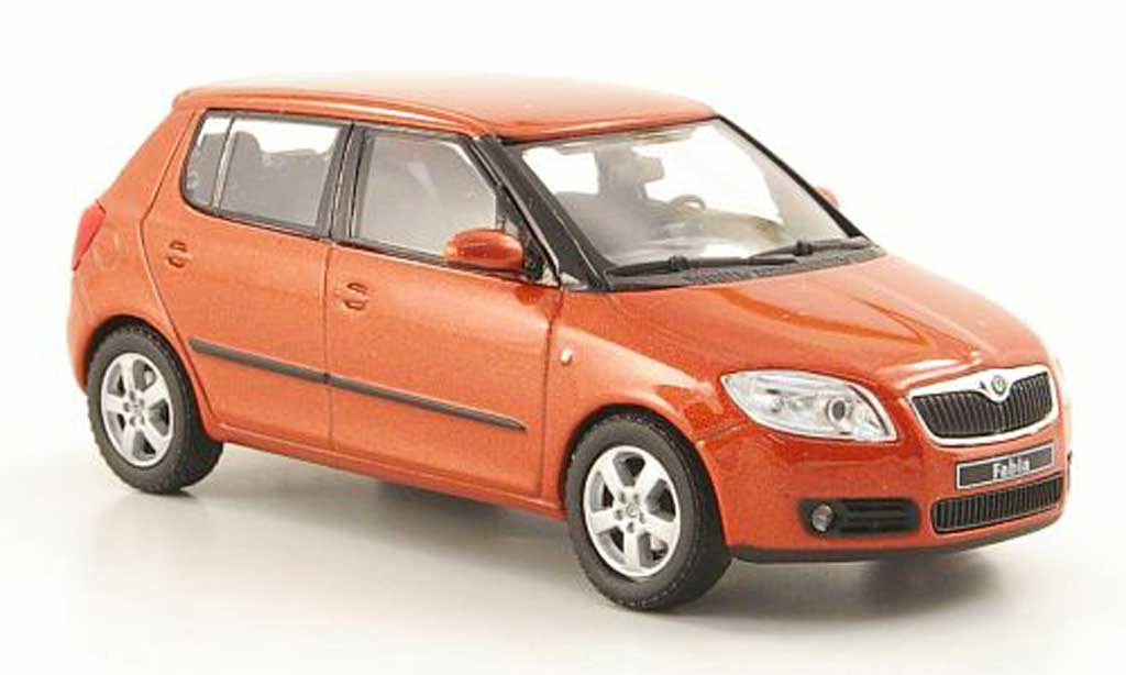 Skoda Fabia II 1/43 Abrex II orange 2006 modellino in miniatura