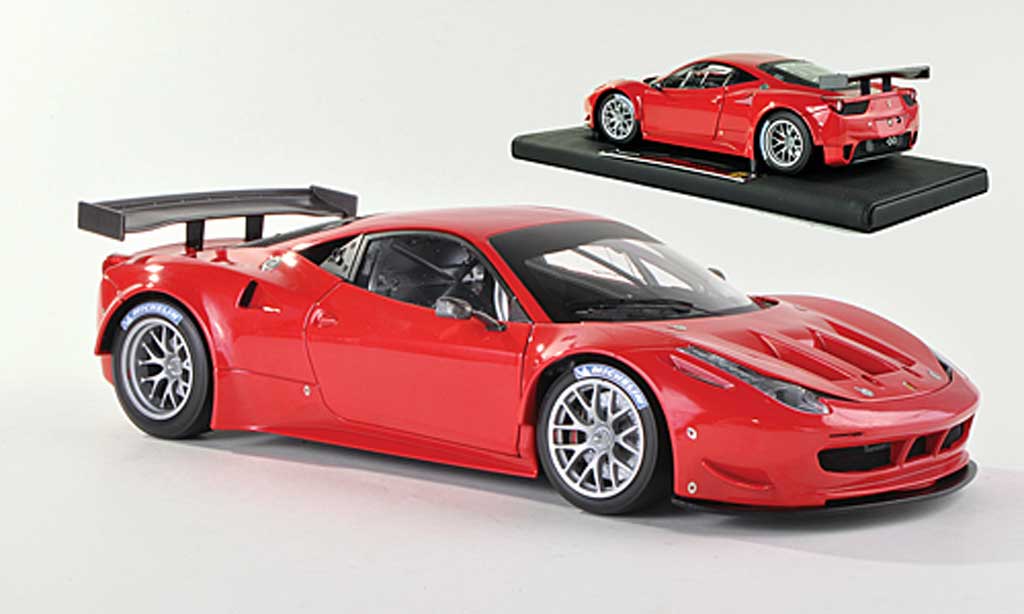 Ferrari 458 Italia GT2 1/18 Hot Wheels Elite Italia GT2 rosso Presentationsfahrzeug (Elite Special) modellino in miniatura