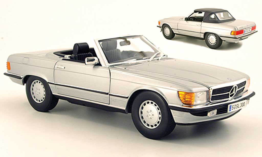 Mercedes 300 SL 1/18 Norev SL (R107) grigio metallisee modellino in miniatura