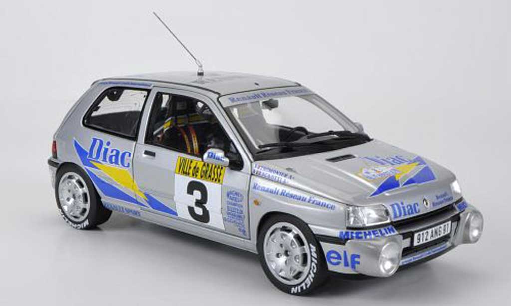 Renault Clio 16S 1/18 Norev 16S No.3 Diac Ragnotti / Thimonier Rally Grasse Alpin 1991 modellino in miniatura