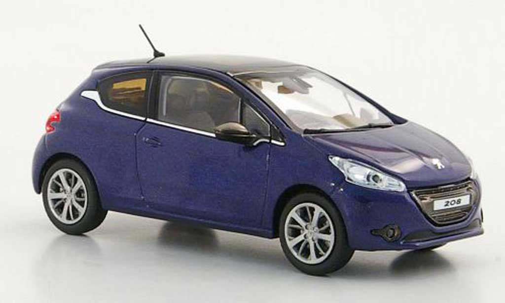Peugeot 208 1/43 Norev blu 3-portes modellino in miniatura