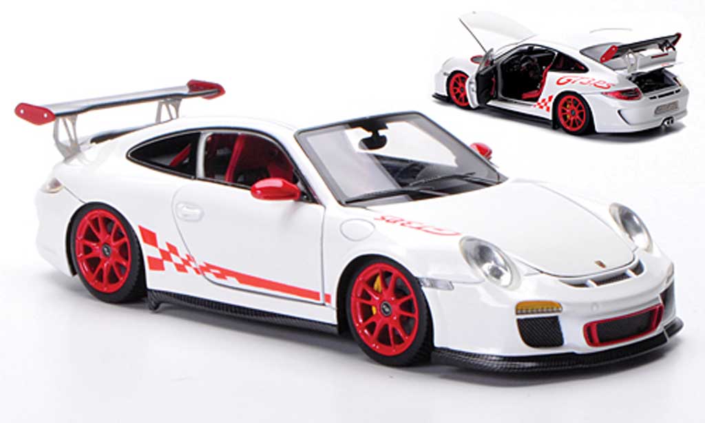 Porsche 997 GT3 RS 1/43 FrontiArt GT3 RS 2010 bianco/rosso modellino in miniatura