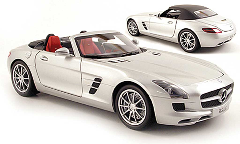 Mercedes SLS 1/18 Minichamps roadster AMG Roadster (R197) grigio metallisee 2011 modellino in miniatura