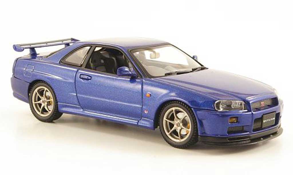 Nissan Skyline R34 1/43 Autoart R34 GT-R blu 1999 modellino in miniatura