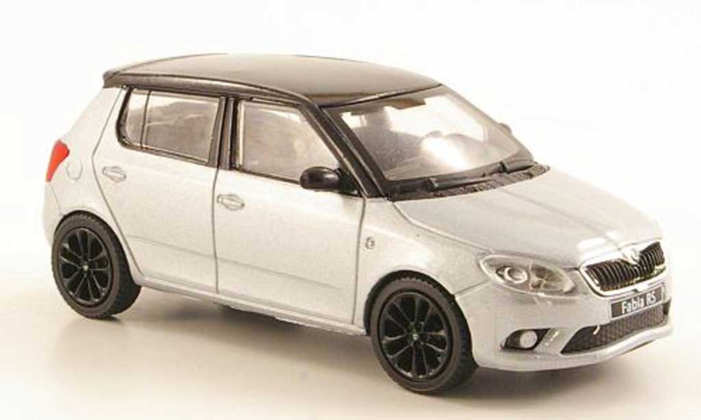 Skoda Fabia II 1/43 Abrex II grigio avec neroem Dach und Felgen 2010 modellino in miniatura