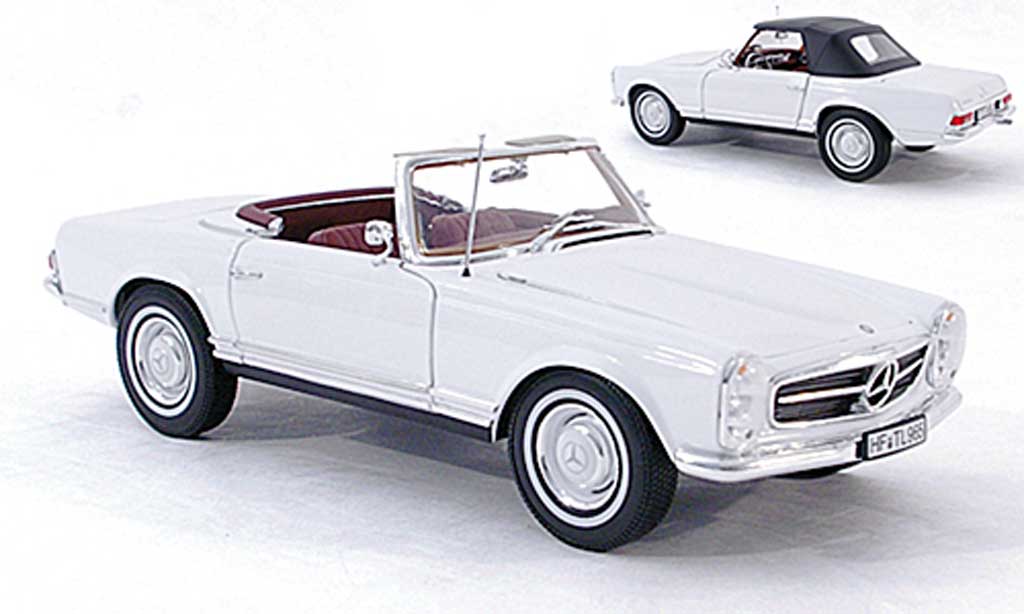 Mercedes 230 1/18 Norev SL (W113) bianco 1963 modellino in miniatura