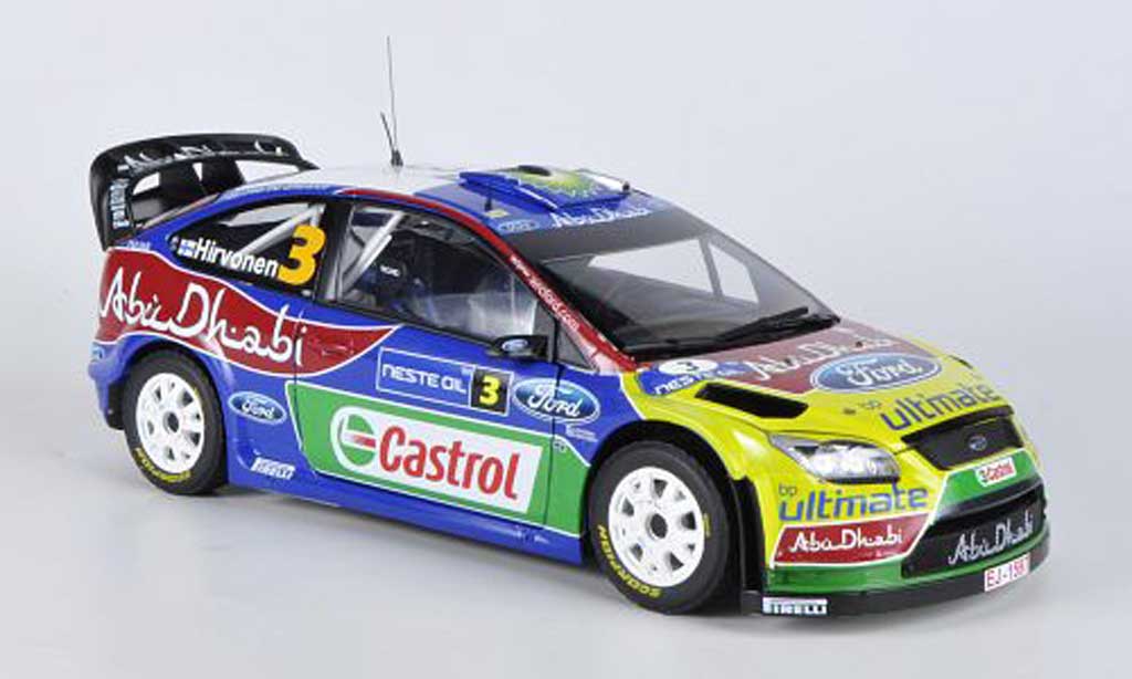 Ford Focus RS WRC 1/18 Sun Star RS WRC 09 No.3 Abu Dhabi/BP Rally Finnland 2009 M.Hirvonen/J.Lehtinen modellino in miniatura