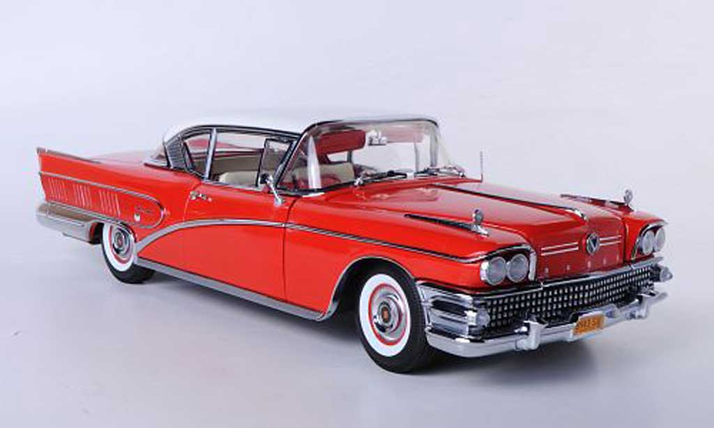Buick Limited 1/18 Sun Star Hardtop Coupe rosso/bianco 1958 modellino in miniatura