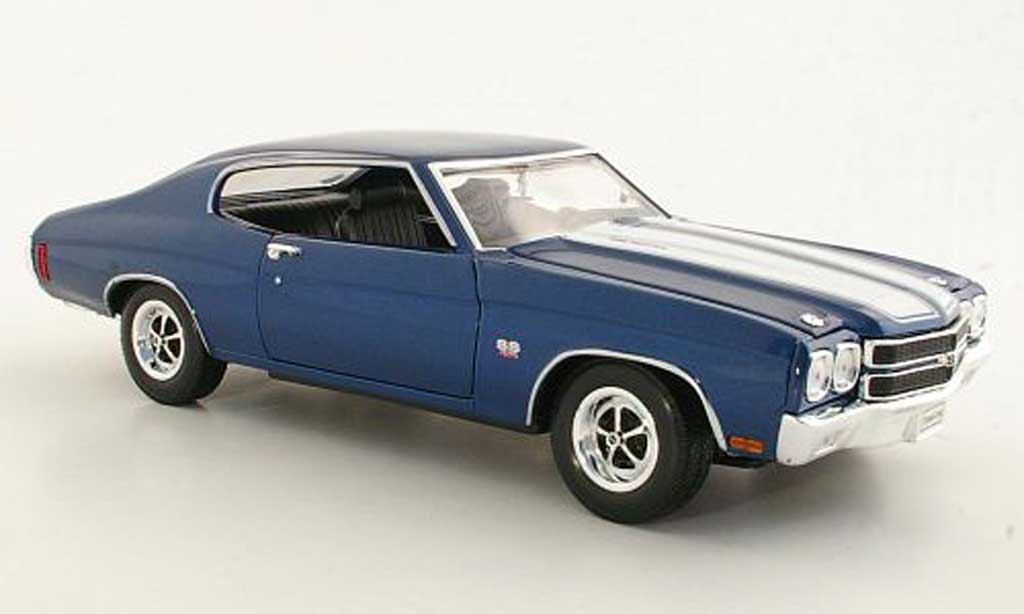 Chevrolet Chevelle 1970 1/18 Welly 1970 blu/bianco SS454 modellino in miniatura
