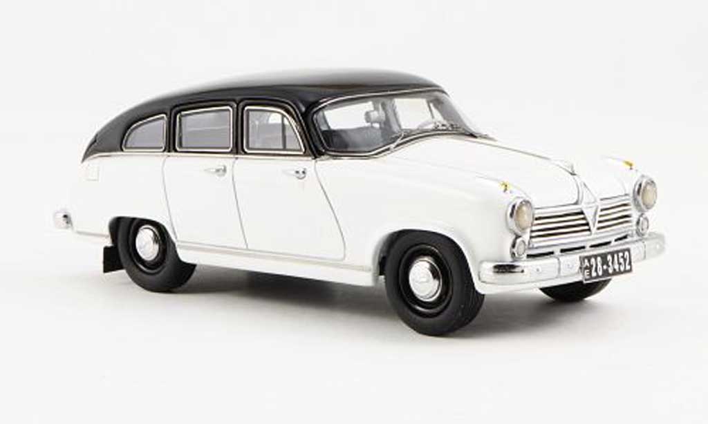 Borgward Hansa 2400 1/43 Neo bianco/nero 1955 modellino in miniatura