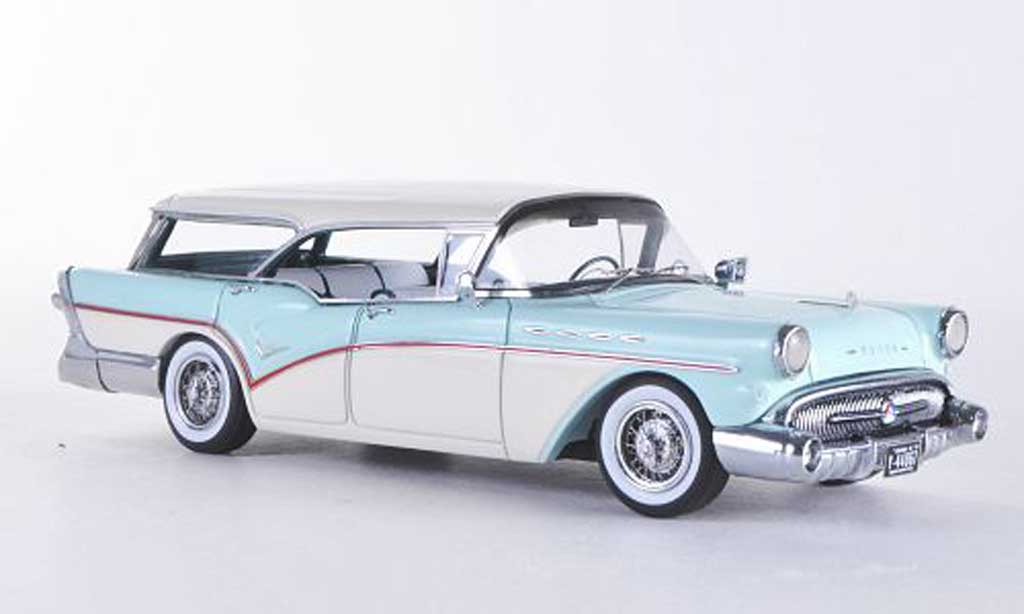 Buick Century 1/43 Neo Caballero Estate bianco/blu 1957 modellino in miniatura