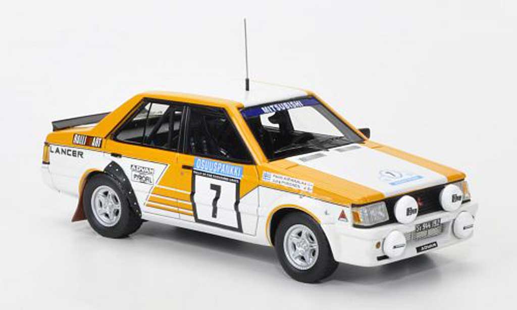 Mitsubishi Lancer 2000 Turbo 1/43 Neo 2000 Turbo No.7 Team Ralliart 1000 Lakes Rally 1982 modellino in miniatura