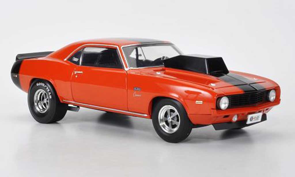 Chevrolet Camaro SS 1/18 Highway 61 SS Baldwin Motion Pro Stock orange/nero 1969 modellino in miniatura