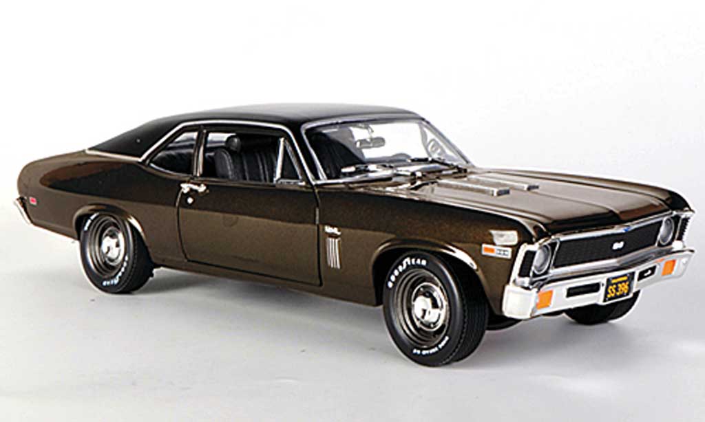 Chevrolet Nova 1969 1/18 Ertl 1969 SS 396 marroneee/mattnero modellino in miniatura