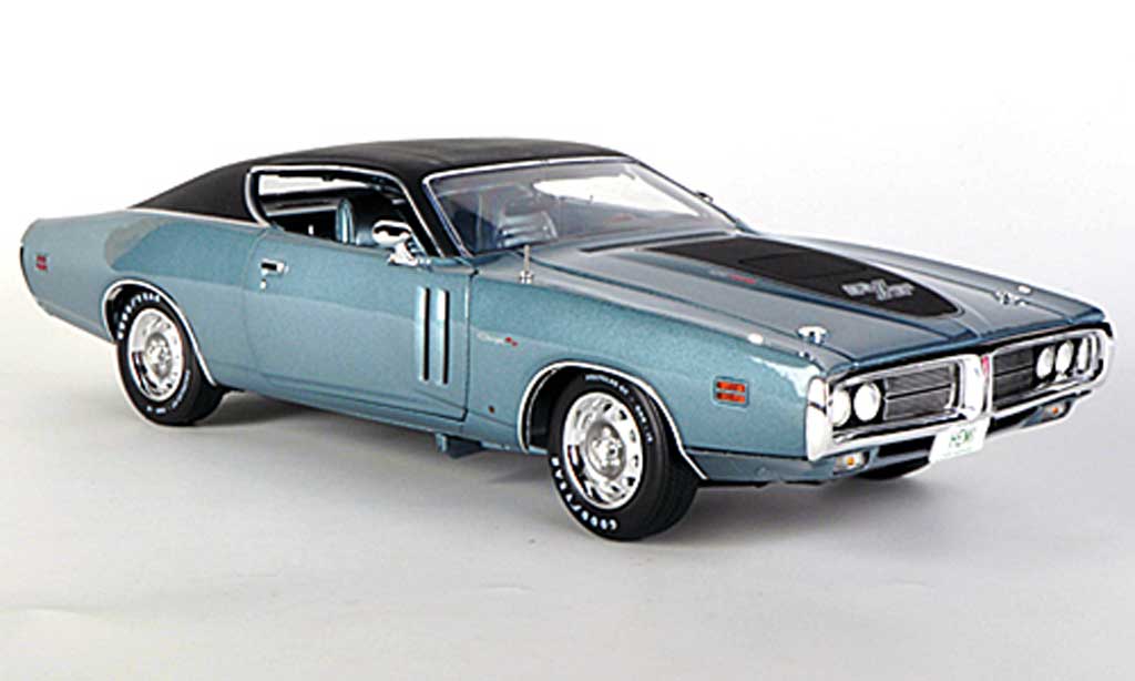 Dodge Charger 1971 1/18 Ertl 1971 R/T 426 blugrigio/mattnero modellino in miniatura