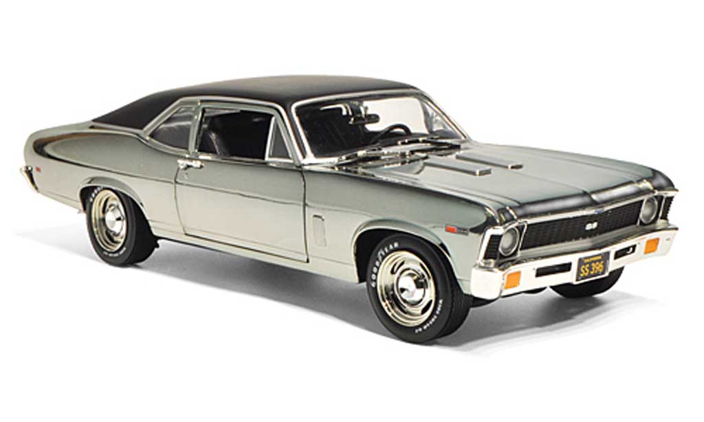 Chevrolet Nova 1969 1/18 Ertl 1969 SS 396 chrom/nero modellino in miniatura