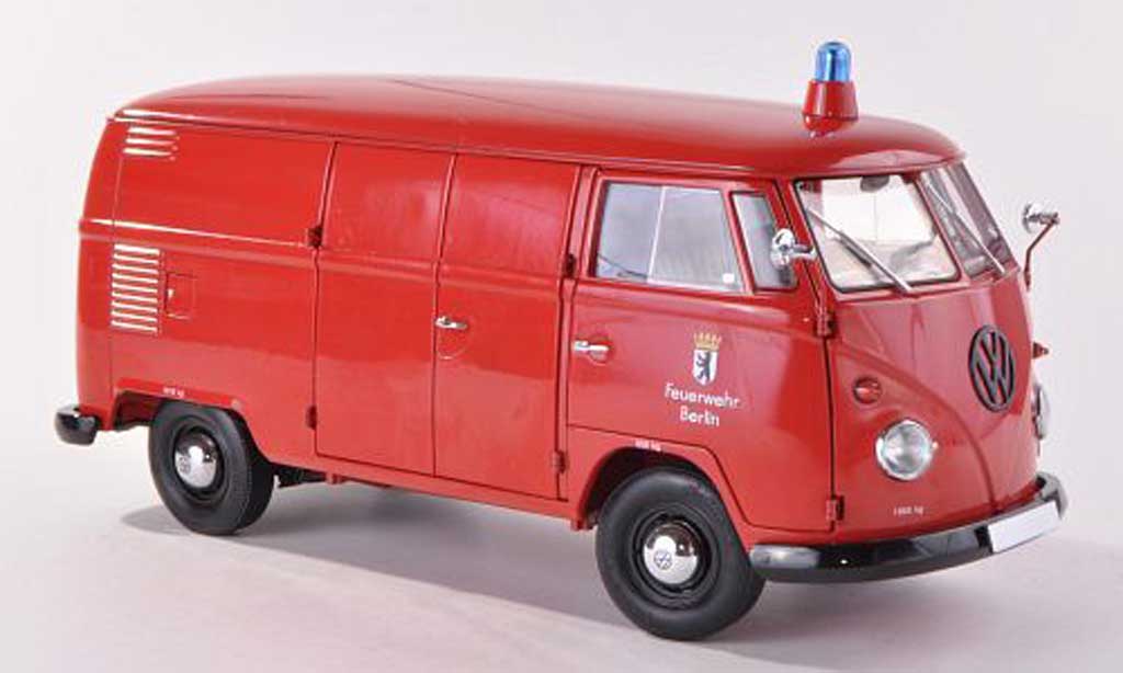 Volkswagen T1 1/18 Schuco Kasten Feuerwehr Berlin modellino in miniatura