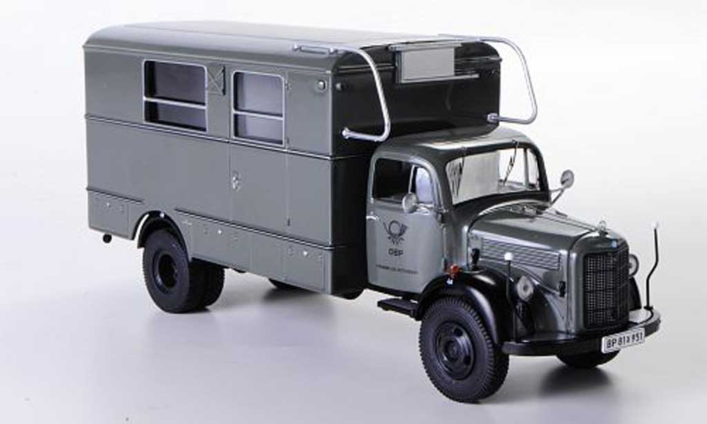 Mercedes L3500 1/43 Premium ClassiXXs Fenster-Koffer Fernmeldenotdienst grigio modellino in miniatura
