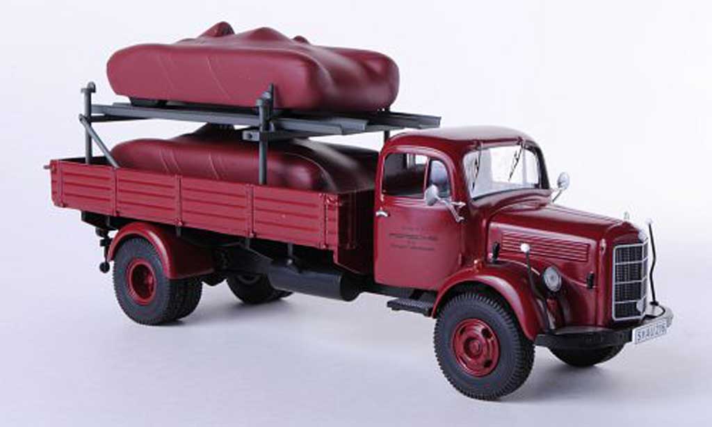 Mercedes L3500 1/43 Premium ClassiXXs Pritsche Porsche mit 2 verhullten Spydern modellino in miniatura