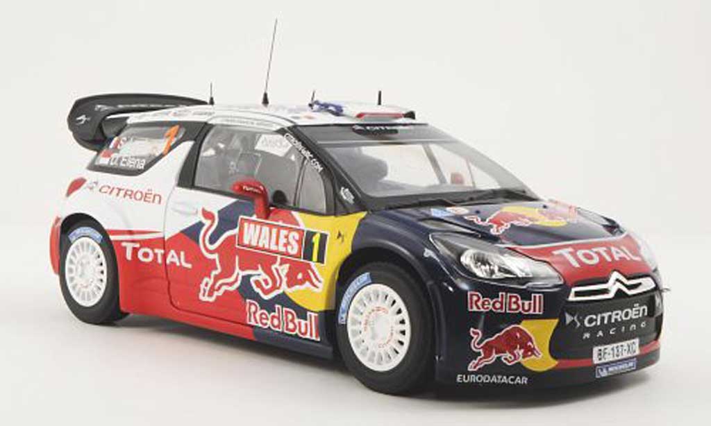 DS Automobiles DS3 WRC 2011 1/18 Norev WRC 2011 No.1 Red Bull / Total S.Loeb / D.Elena Wales Rally GB modellino in miniatura