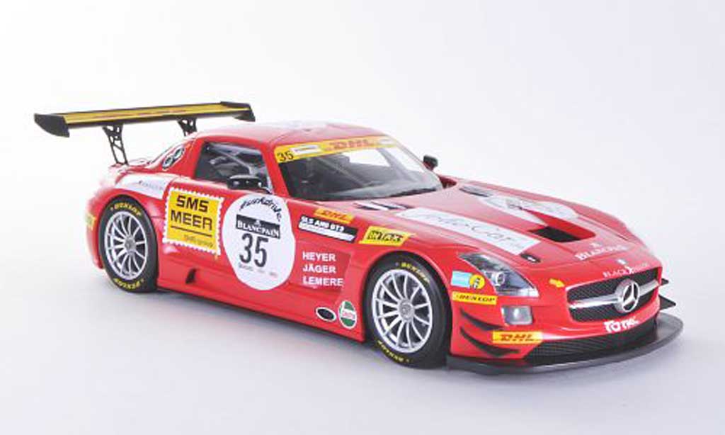 Mercedes SLS 1/18 Minichamps AMG GT3 No.35 Team Black Falcon K.Heyer / T.Jager / S.Lemeret 24h Spa 2011 modellino in miniatura