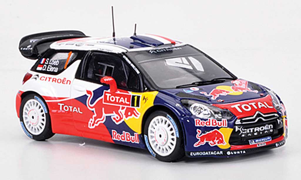 DS Automobiles DS3 WRC 2012 1/43 Spark WRC 2012 No.1 Red Bull S.Loeb/D.Elena Monte Carlo modellino in miniatura