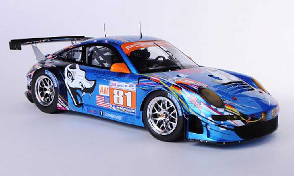 Porsche 997 GT3 RSR 1/18 Spark GT3 RSR 2011 No.81 Flying Lizard Motorsport S.Neiman / D.Law / S.Pumpelly 24h Le Mans modellino in miniatura