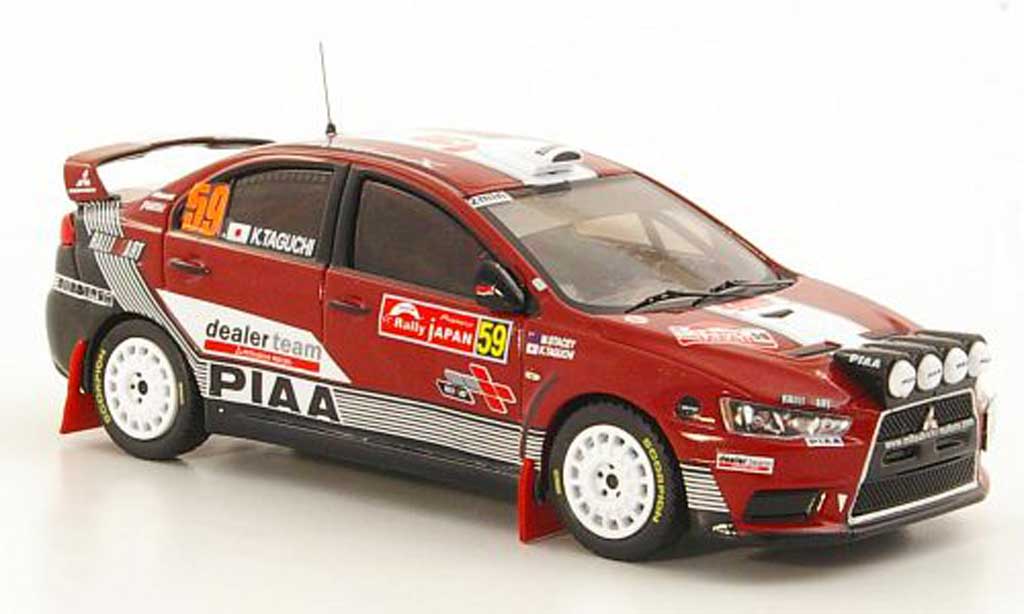 Mitsubishi Lancer Evolution X 1/43 IXO Evolution X No.59 K.Taguchi / M.Stacey Rally Japan 2008 modellino in miniatura